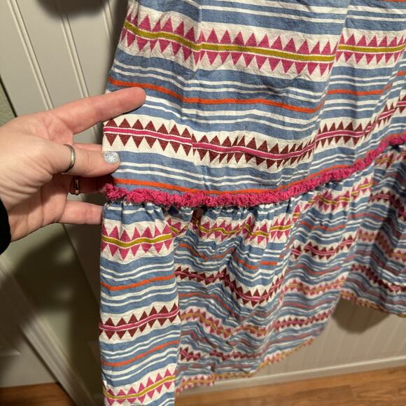 Boden Striped Detail Boho Maxi Dress Cotton Colorful Size 12 - Picture 4 of 10